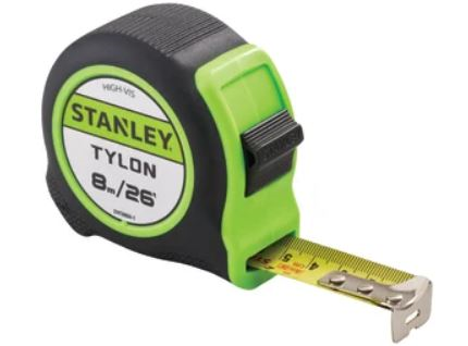 Stanley Hi-Vis Tylon Tape - 8m