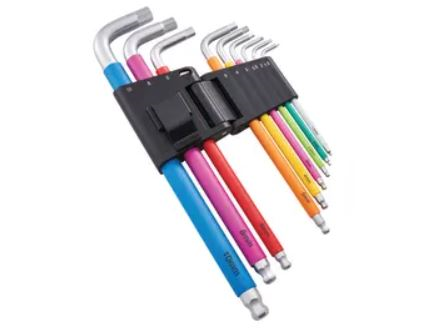 Faithfull 9 Piece Colour Coded Hex Key Set