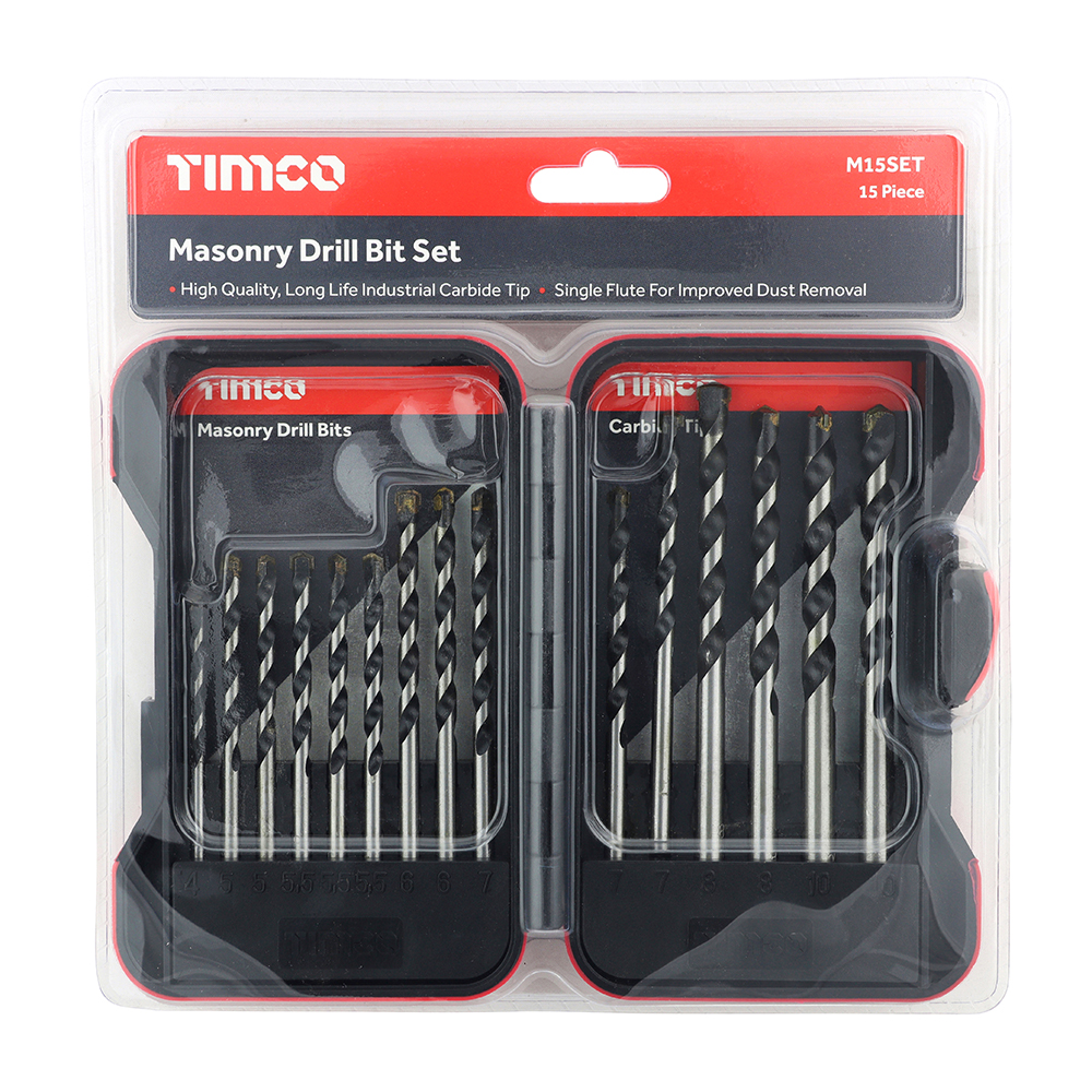 Masonry Drill Bit Set - 15pcs