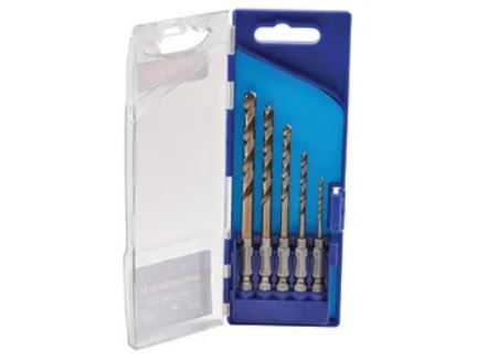 Faithfull 5 Piece Quick Change HSS Cobalt Impact Drill Bit Set